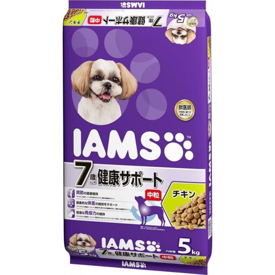 アイムス (IAMS) ドッグフード 7歳以上用 健康サポート 中粒 チキン 5kgΩ