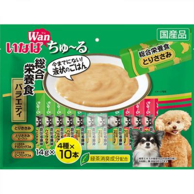 いなばペットフード Wan(ワン)ちゅ～る 総合栄養食 バラエティ40本入り ちゅーる 大袋 ドッグフード 犬用おやつ ペースト 国産 |  DAIYU8 ONLINE SHOP