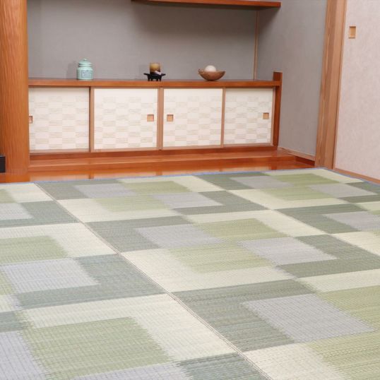 I】【代引不可】イケヒコ 国産い草 花ござ 上敷き 隅田川 約382