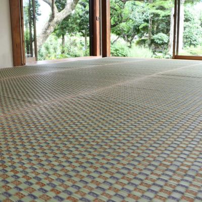【2点おまとめ】い草上敷　8帖、花ござ　8帖 2点おまとめ】い草上敷 8帖、花ござ 8帖