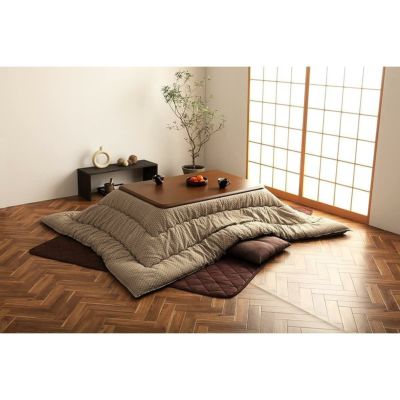 i】【代引不可】 イケヒコ こたつ布団 掛 長方形 205×285cm 赤 ローズ