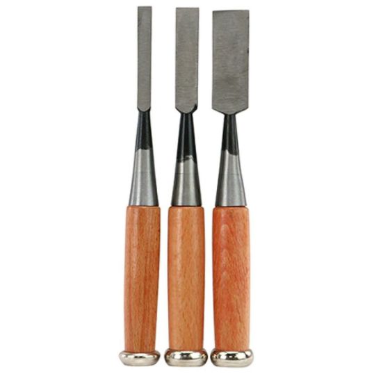 大工道具　ノミ一式 与板利器 利一 追入のみ 3本組 9mm/15mm/24mm のみ ノミ 穴掘り 溝彫