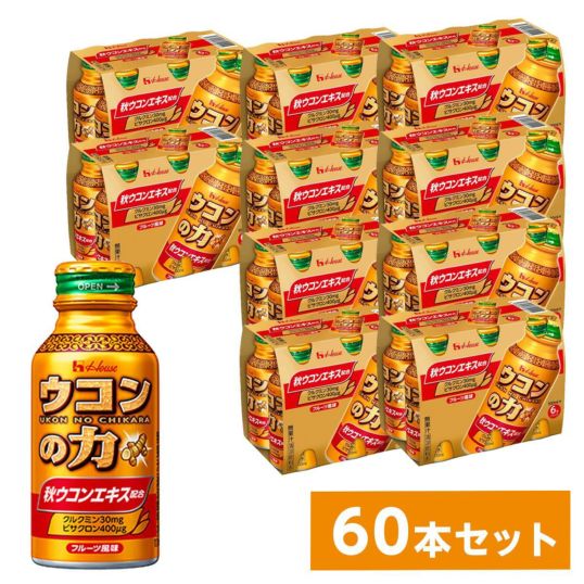 【まとめ買い】 ハウスウェルネスフーズ ウコンの力 ウコンエキスドリンク 100ml×60缶(6缶パック×10P)