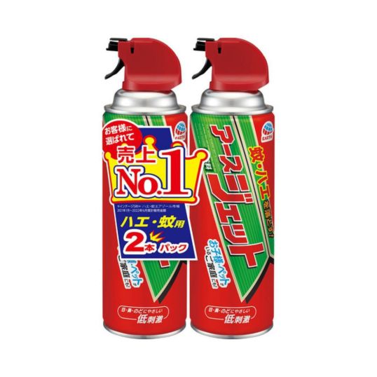 アース製薬 アースジェット 450mL 2本パック　蚊・ハエ用駆除スプレー 殺虫剤 低刺激・無香料 防除用医薬部外品