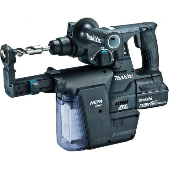 マキタ(makita) 24mm充電式ハンマドリル 集じんシステムDX01付 HR244DRGXVB(6.0Ah) 黒　バッテリー×2・充電器・ケース付 ビット別売Ω