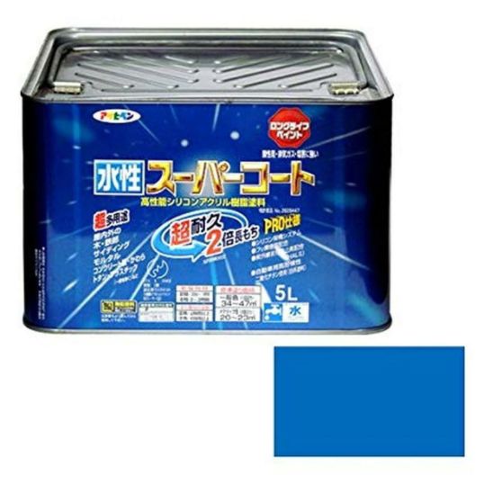 アサヒペン ペンキ 水性スーパーコート 水性多用途 空色 5L | DAIYU8