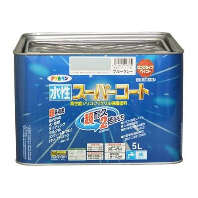 アサヒペン ペンキ 水性スーパーコート 水性多用途 ブルーグレー 5L