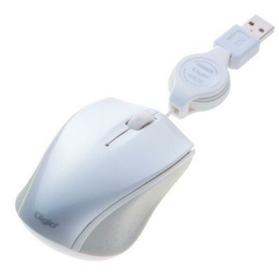 Digio2 有線マウス 3ボタン Blue LED 2Wayコネクタ(USB、microUSB) 巻
