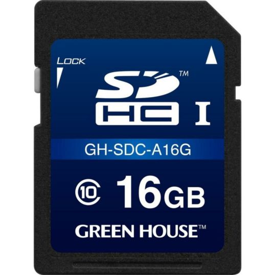 グリーンハウス GH-SDC-A16G SDHC 16GB クラス10 メモリーカード