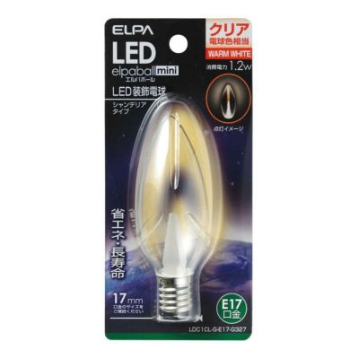 ELPA LED装飾電球 シャンデリア球形 E12 クリア電球色 LDC1CL-G-E12 