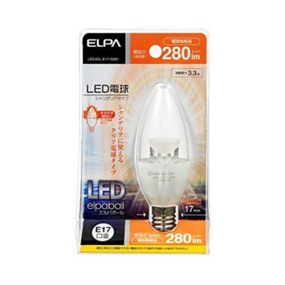ELPA LED装飾電球 シャンデリア球形 E12 クリア電球色 LDC1CL-G-E12 