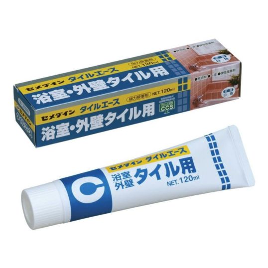 セメダイン 内外装タイル用 強力弾性接着剤 タイルエース 120ml RE-358