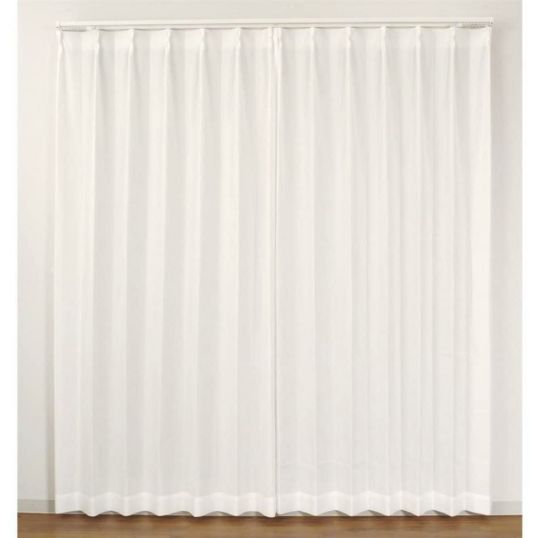 ユニベール カーテン ミネ 約100×178cm 2枚組 ホワイト ユニベール レース アークレース 約100×198cm 2枚組 ホワイト