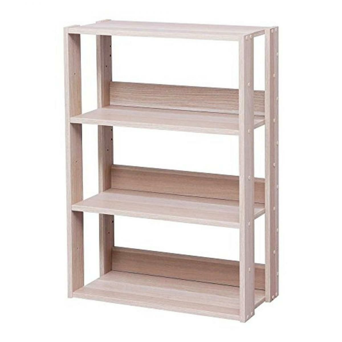 山善(YAMAZEN) ウッドシェルフ 3段 アンティークアイボリー 山善