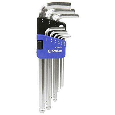 E-Value ボールポイント 六角棒レンチ セット 9本組 セミロング