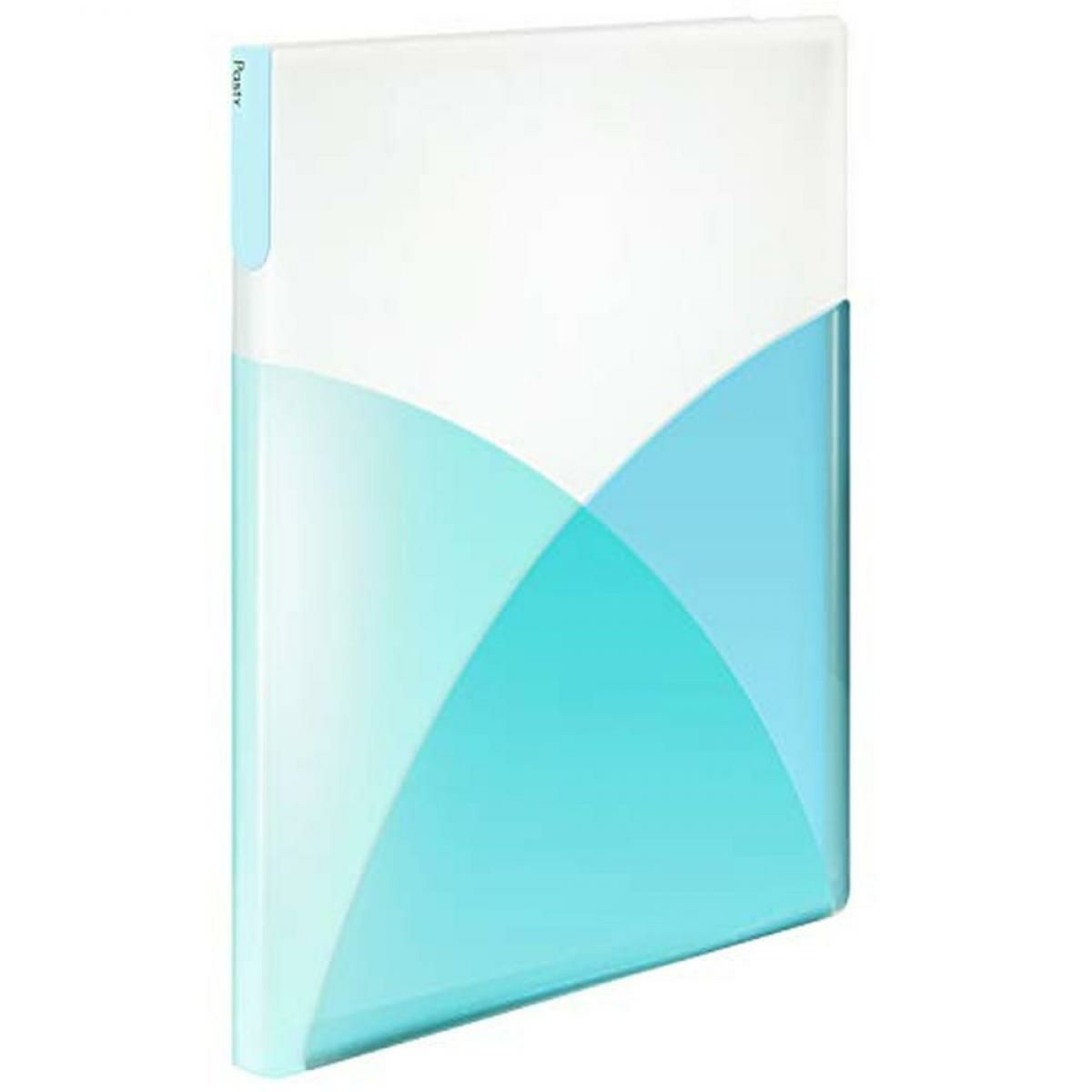 プラス クリアファイル A4縦 40ポケット Pasty 98-414 ソーダブルー