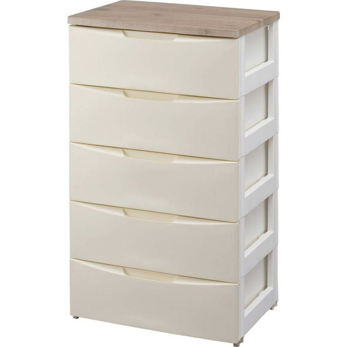 アイリスオーヤマ デザイン チェスト 4段 木天板 幅約73×奥行約42×高さ