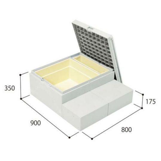 【I】城東テクノ(JOTO)  ハウスステップ CUB-8060W-3ST 収納庫２個付き 小ステップ付き 取手付き HOUSESTEP【代引不可】【時間指定不可】Ω